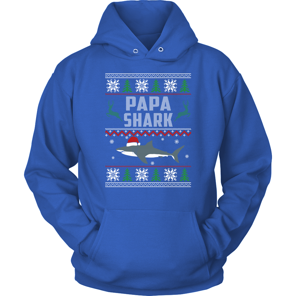 Xmas Gift Papa Shark Doo Doo Doo Sweater Shirt - Matching Family Funny Unisex Hoodie Gift