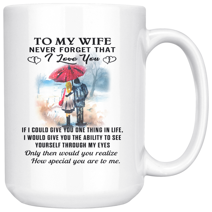 Valentine Gift Ideas for Wife Bride - Large Novelty C-Shape Easy Rip Handle 15 oz Coffee Cup Print