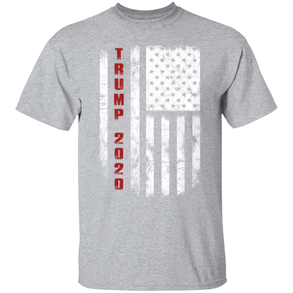 Trump 2020 American Flag Vintage T-Shirt - Donald Trump President 2020 - Gildan G500 5.3 oz. Tee Shirt
