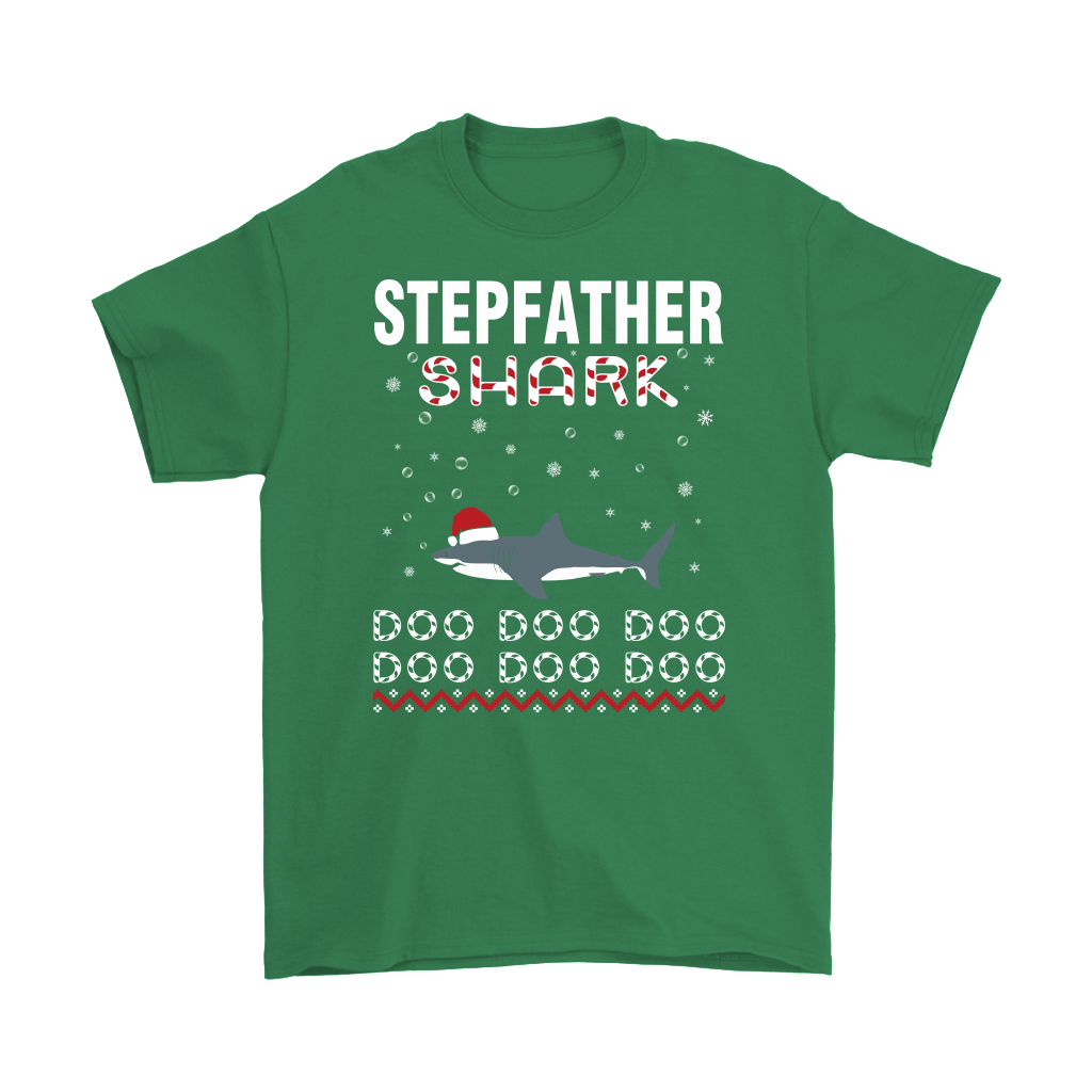 Stepfather Shark Doo Doo Doo Funny Fathers Day Present Unique Christmas T-shirts Gift for Men Dad Papa Daddy
