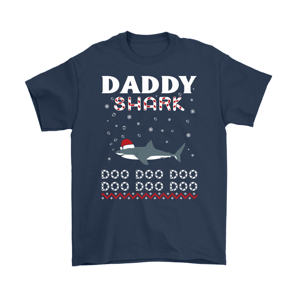 Daddy Shark Doo Doo Doo Funny Fathers Day Present Unique Christmas T-shirts Gift for Papa Dad