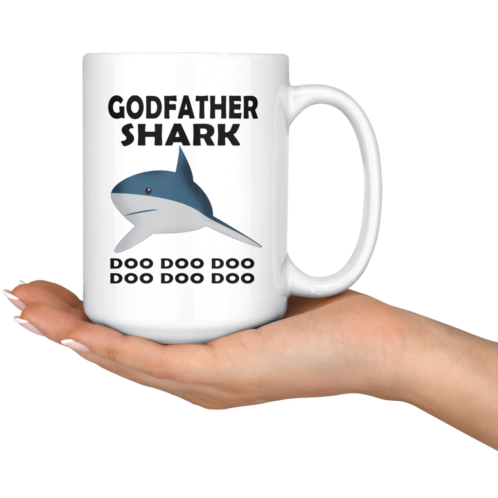 Godfather Shark Doo Doo Doo Funny Fathers Day Present Unique Coffee Mug Gift For Dad Daddy Papa