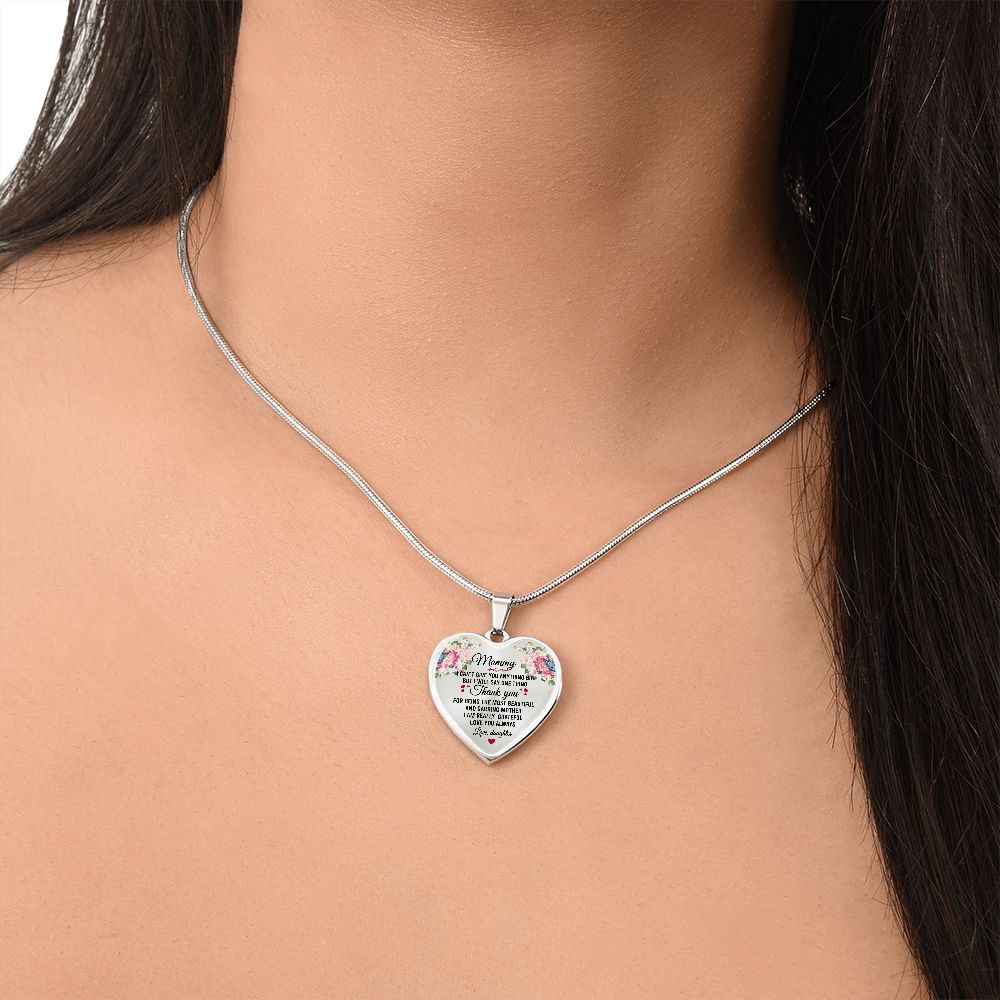 To My Mom Gift from Daughter - Luxury Heart Necklace Gift for Mother Day, Birthday Christmas or Special Occasion