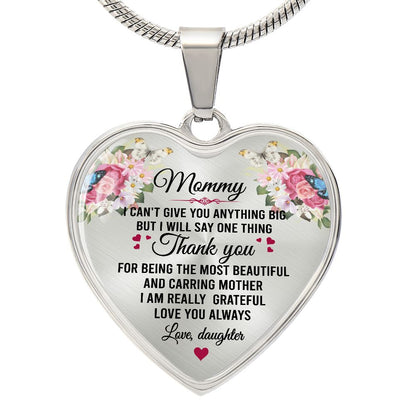 To My Mom Gift from Daughter - Luxury Heart Necklace Gift for Mother Day, Birthday Christmas or Special Occasion