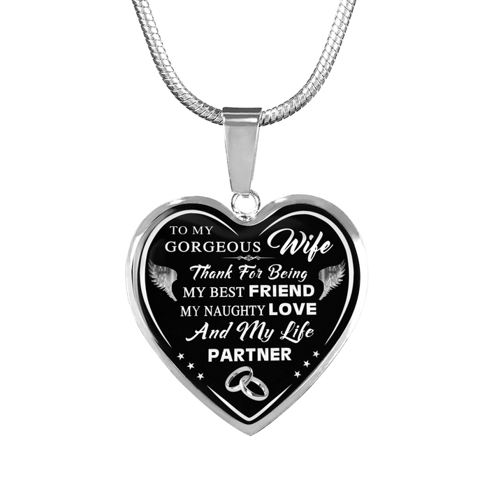To My Gorgeous Wife - I Love You Great Gift for Valentine's Day - Luxury Dog Tag for Lovers Birthday Wedding Anniversary