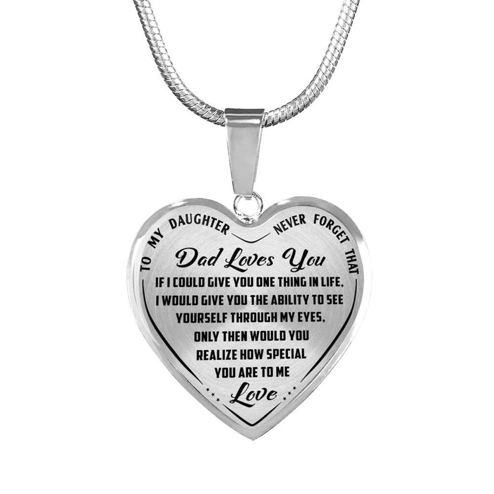 Great Dad to Daughter - To My Wonderful Daughter Inspirational Jewelry Necklace