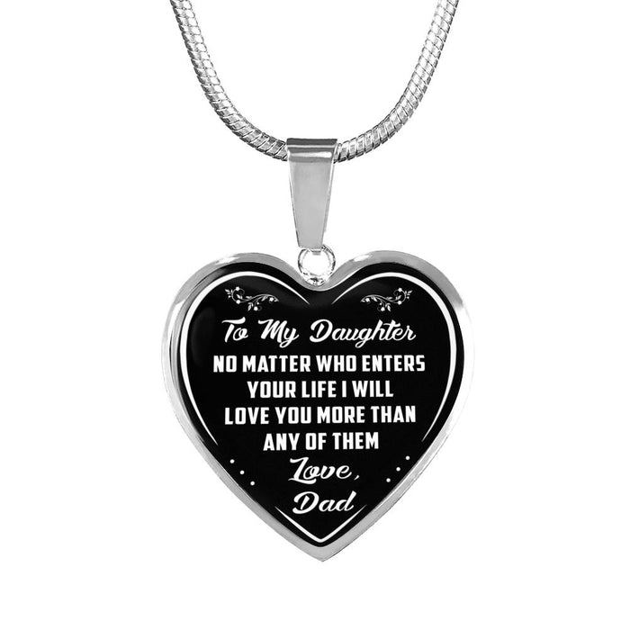 Daughter Gift Ideas From Father Dad Daddy - Inspirational Jewelry Luxury Necklace Heart Pendant - Perfect for Birthday Graduation Back to School or Any Special Occasion Anniversary