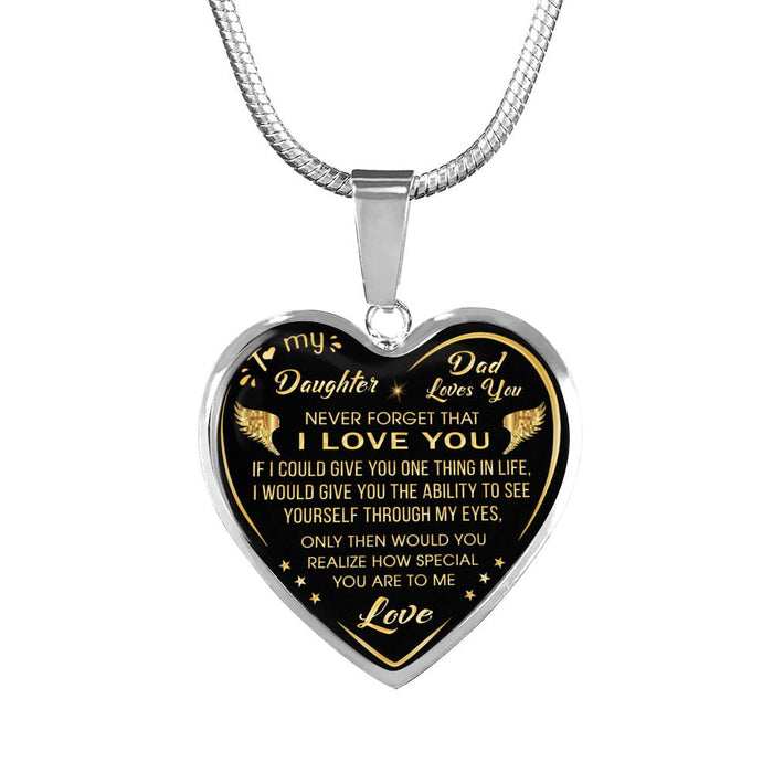 Great Dad Gift to Daughter - Never Forget That How Much I Love You Luxury Necklace Gift For Daughter Birthday Wedding or any Special Occasion.