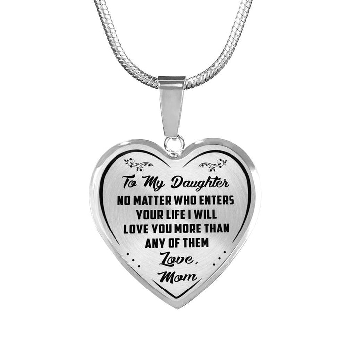 Daughter Gift Ideas From Mom Mother Aunt - Inspirational Jewelry Necklace Heart Pendant - Perfect for Birthday Graduation Back to School or Any Special Occasion Anniversary