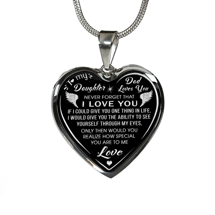 Great Father To Proud Daughter Necklaces - Luxury Charm Pendant Necklace Gift From Papa Dad Daddy - Perfect for Birthday Saint Patrick's Day Special Occasion Anniversary Holiday Christmas Back to School