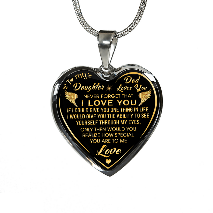 Great Father To Proud Daughter Necklaces - Luxury Charm Pendant Gift From Papa Dad Daddy - Perfect for Birthday Saint Patrick's Day Special Occasion Anniversary Holiday Christmas Back to School.