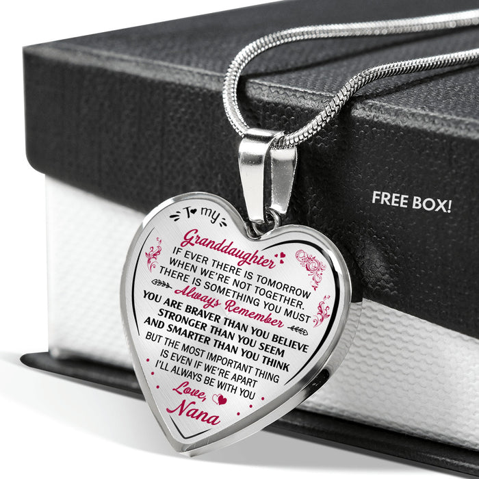 To My Granddaughter Birthday Gift Luxury Heart Necklace for Special Occasion