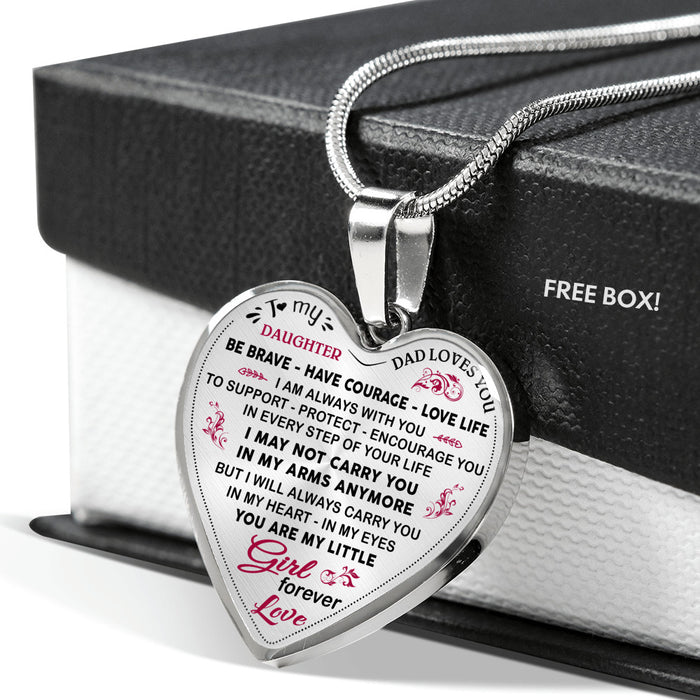 To My Daughter Birthday Gift from Dad Father - Inspirational Unique Novelty Luxury Necklace For Xmas Back to School or any Gift Occasion
