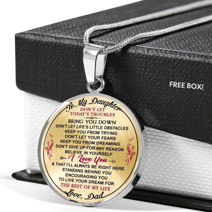 To My Daughter - Dad Necklace, Gift for Daughter from Father Papa, Birthday Gift