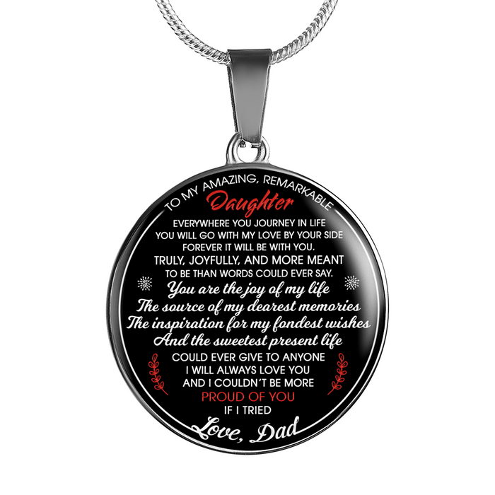 To My Amazing Remarkable Daughter Luxury Necklace Gift From Father Dad Daddy Papa - Perfect for Birthday Saint Patrick's Day Special Occasion Anniversary Holiday Christmas Back to School