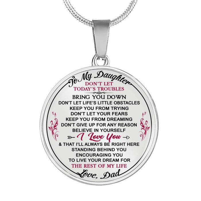 Dad to Daughter Birthday Gift - Inspirational Romantic Luxury Necklace