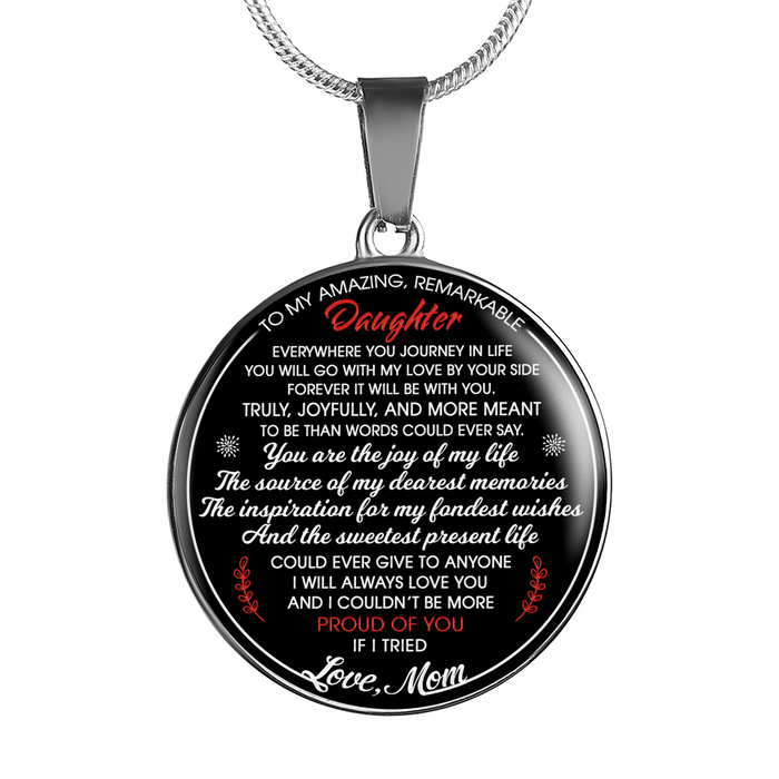 To My Amazing Remarkable Daughter Luxury Necklace Gift From Mother Mom Mommy Mama - Perfect for Birthday Saint Patrick's Day Special Occasion Anniversary Holiday Christmas Back to School