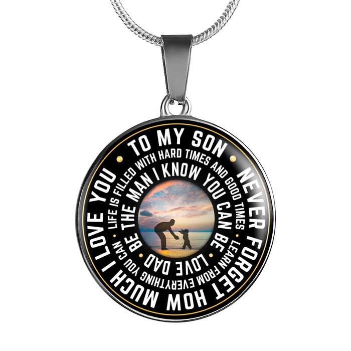 Great Dad to Son - To My Son Inspirational Jewelry Necklace - Perfect for Birthday Graduation Back to School or Any Special Occasion Anniversary