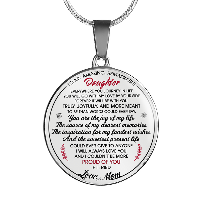 To My Amazing Remarkable Daughter Luxury Necklace Gift From Mother - Birthday Graduation Back to School Gift Ideas