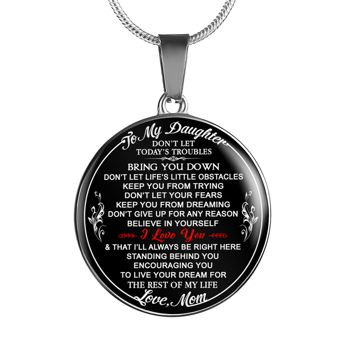 Great Mother To Proud Daughter Bangle - Luxury Necklace Pendant Gift From Mama Mom Mommy Aunt Mum - Perfect for Birthday Saint Patrick's Day Special Occasion Anniversary Holiday Christmas Back to School