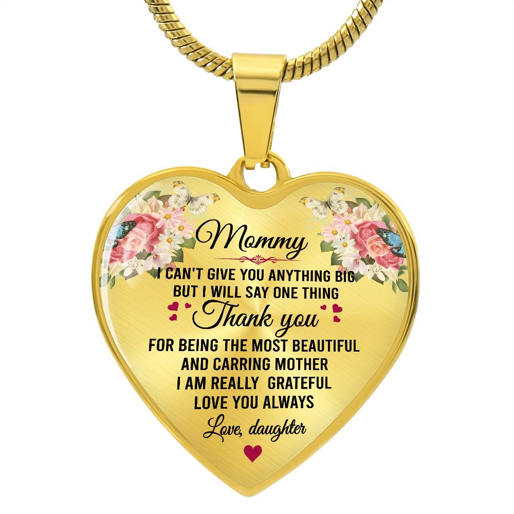 To My Mom Gift from Daughter - Luxury Heart Necklace Gift for Mother Day, Birthday Christmas or Special Occasion