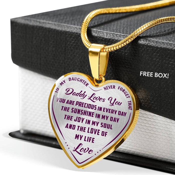 Great Dad to Daughter Gift - Novelty Unique Luxury Birthday Necklace Present from Dad Father Papa