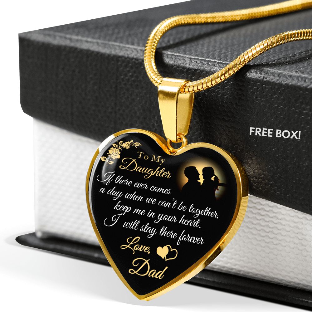 To My Daughter Gift Luxury Heart Necklace Present from Dad, Father, Daddy