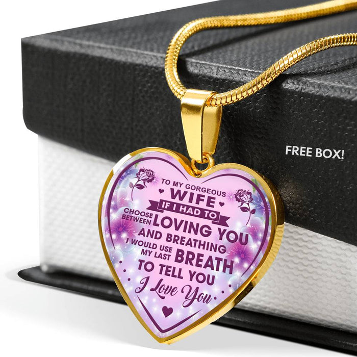Great Gift For Wife - Valentine's Day Gift From Husband Lover, Novelty Romantic Unique Luxury Heart Necklace