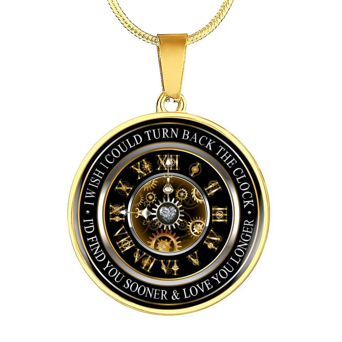 Valentine Gift Ideas For Lovers "I Wish I Could Turn Back The Clock I'd Find You Sooner & Love You Longer" Luxury Novelty Necklace Gift for Wife Girlfriend Husband Wedding Aniversery Occasion.