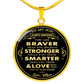 Mom Love You - Gift for Son From Father Luxury Necklace Bangle - You Are Braver Than You Believe Stronger Than You Seem ... Loved More Than You'll be Ever Know - Birthday Gift Ideas