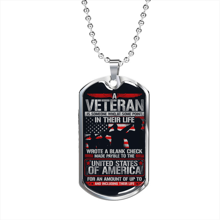 American Veteran Dog tag Gift - Perfect Gift for Grandfather Dad Mom Aunt Uncle