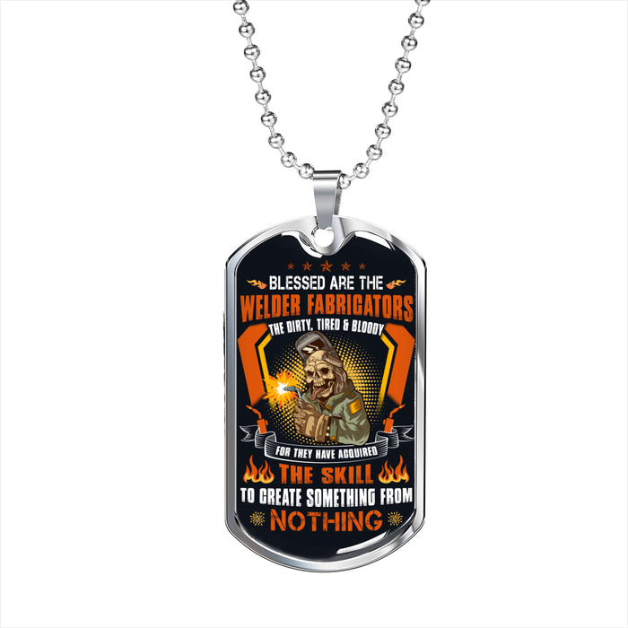 Proud Welder Gift Welder Fabricators Welding Men Dog Tag Necklace Gift For Metal Worker