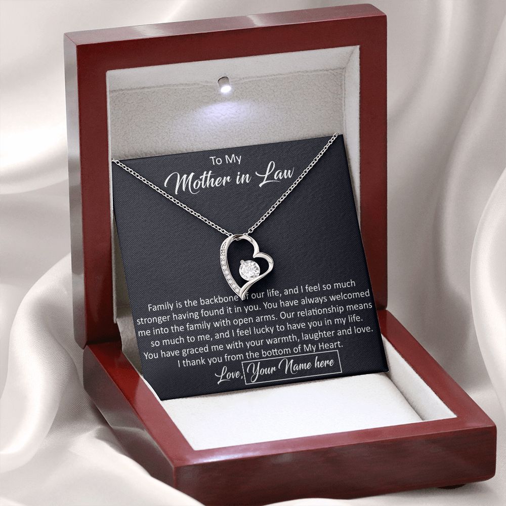 To My Mother In Law  Gift from Daughter in Law - Luxury Forever Love Heart Necklace For Birthday Wedding Christmas or any Special Occasion