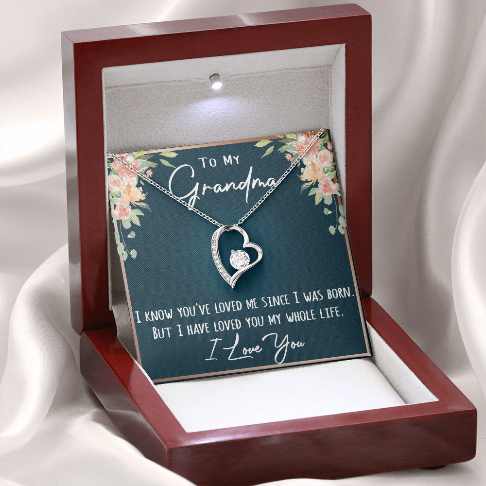 To My Grandma necklace gift - Forever Love Heart Necklace For Grandmother, Nana, mother day
