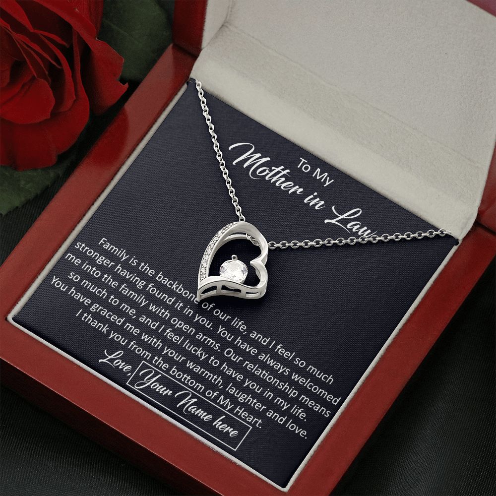 To My Mother In Law  Gift from Daughter in Law - Luxury Forever Love Heart Necklace For Birthday Wedding Christmas or any Special Occasion