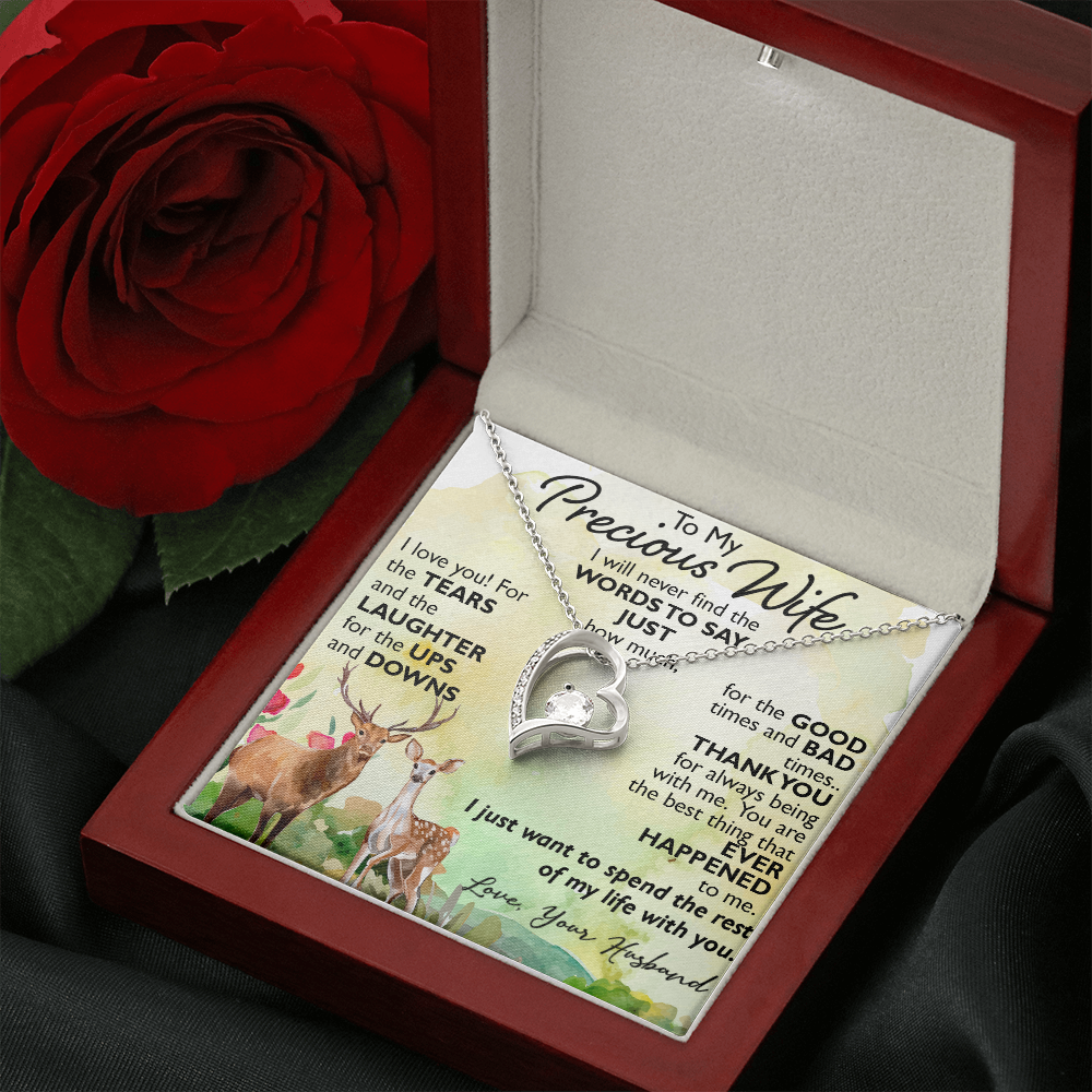To My Precious Wife Forever Love Necklace Gift from Husband for Birthday, Christmas, Wedding Anniversary or any Special Occasion