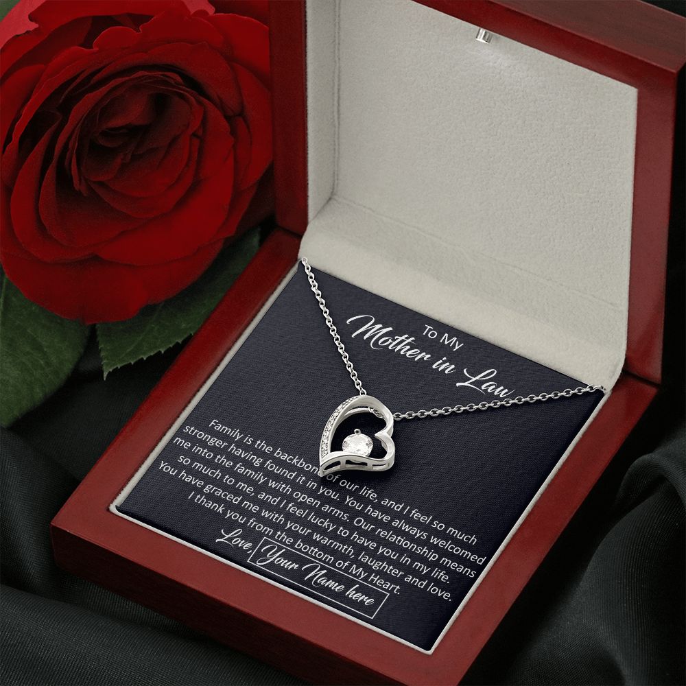 To My Mother In Law  Gift from Daughter in Law - Luxury Forever Love Heart Necklace For Birthday Wedding Christmas or any Special Occasion