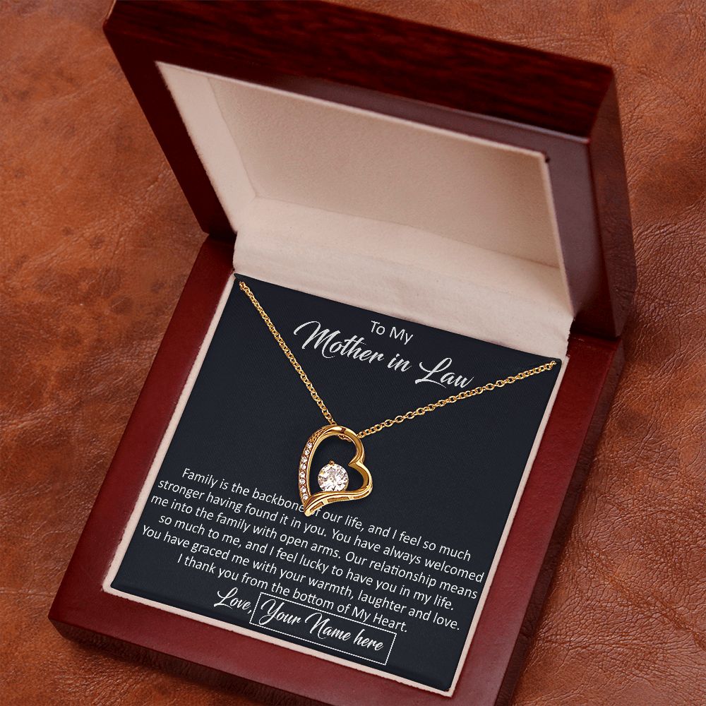 To My Mother In Law  Gift from Daughter in Law - Luxury Forever Love Heart Necklace For Birthday Wedding Christmas or any Special Occasion