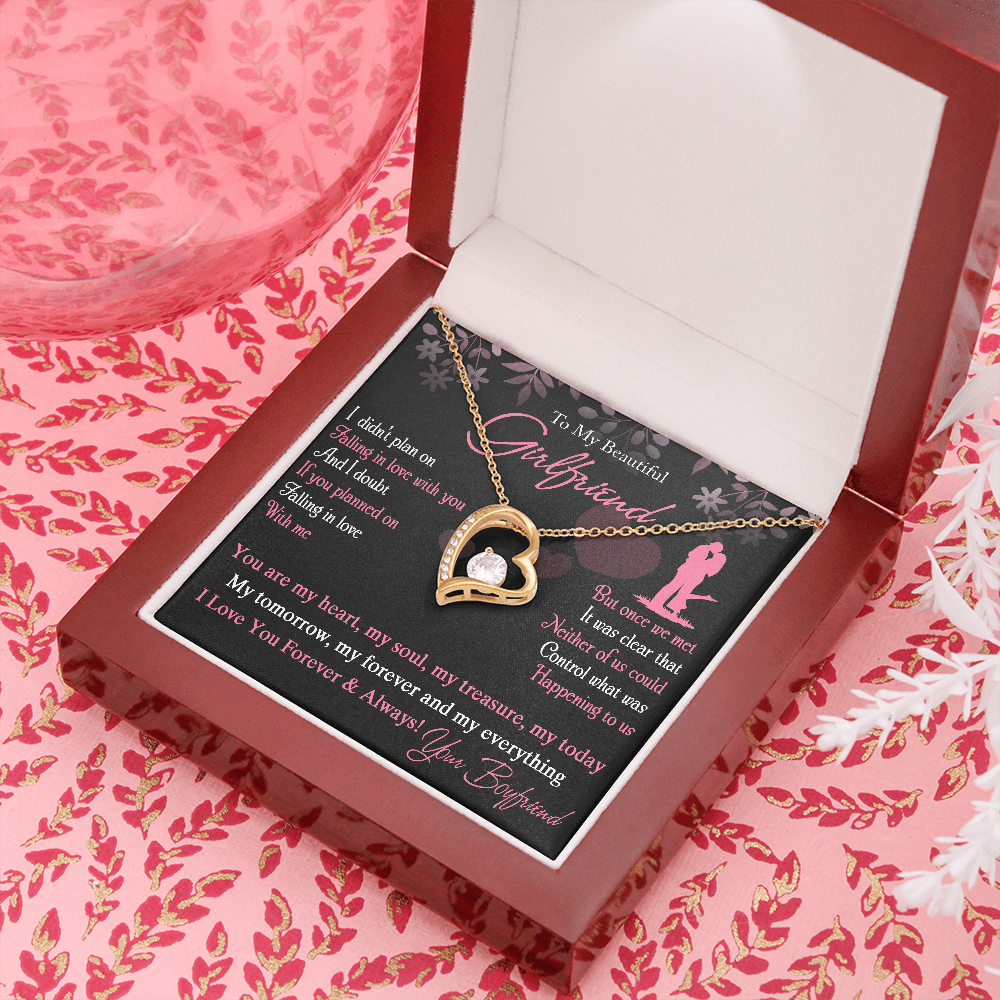 To My Girlfriend Valentine Gift - You are My Heart My Soul My Forever and My Everything - Forever Love Heart Necklace