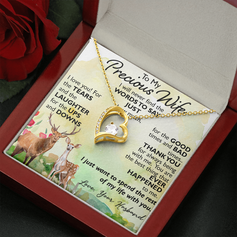 To My Precious Wife Forever Love Necklace Gift from Husband for Birthday, Christmas, Wedding Anniversary or any Special Occasion