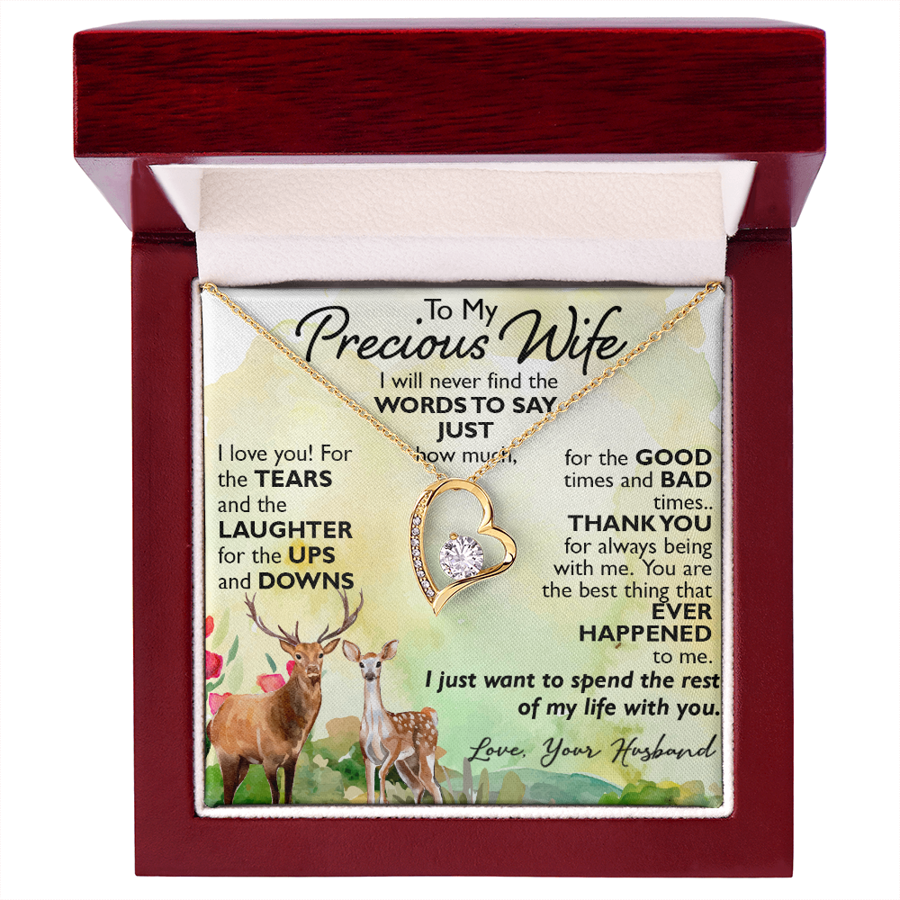 To My Precious Wife Forever Love Necklace Gift from Husband for Birthday, Christmas, Wedding Anniversary or any Special Occasion
