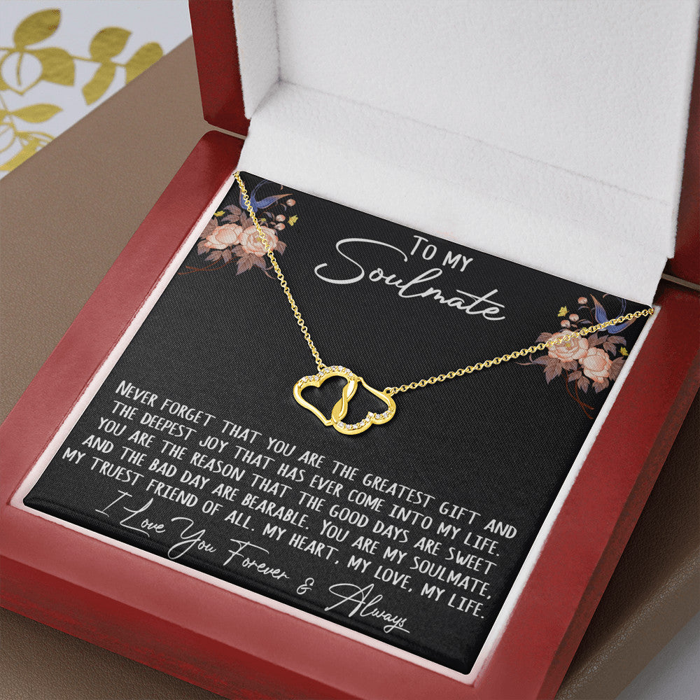 To My Soulmate Amazing Gift - Luxury Everlasting Love Necklace for Birthday Valentine Christmas Wedding or Special Occasion