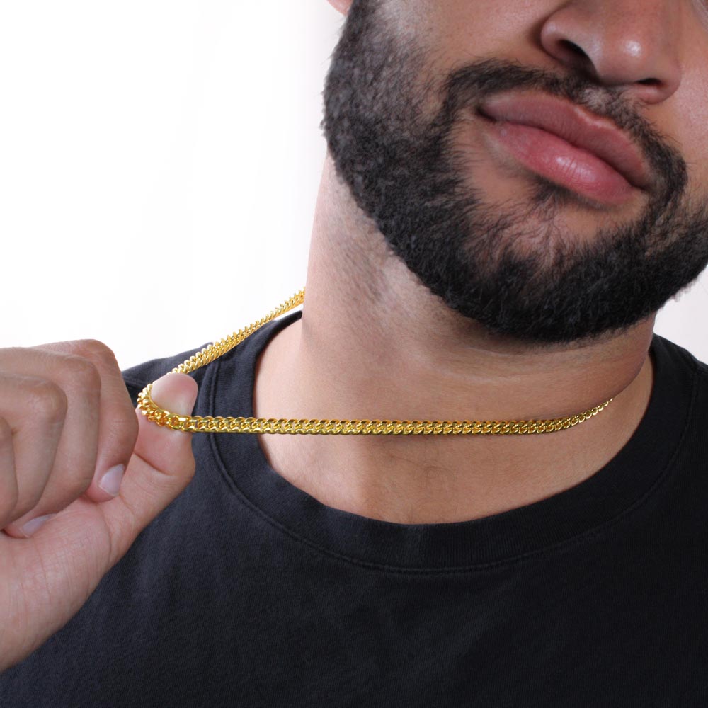 To My Man Cuban Link Chain Necklace - Valentines Day gift for Him Husband Boyfriend
