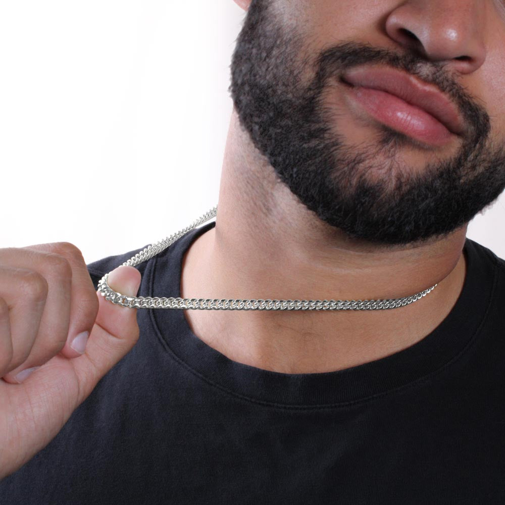 To My Man Gift - Meaningful Boyfriend Cuban Link Chain Necklace - Sentimental Gifts for Boyfriend Birthday