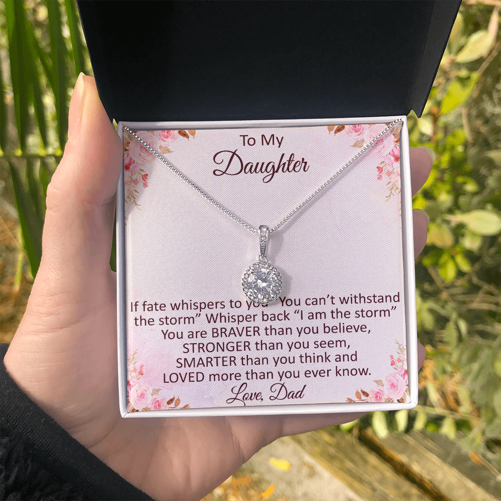 To My Amazing Daugter Gift - Eternal Hope Beauty Necklace with Inspirational Message Card for Valentin's Day, Upcoming Birthday, Wedding Anniversary