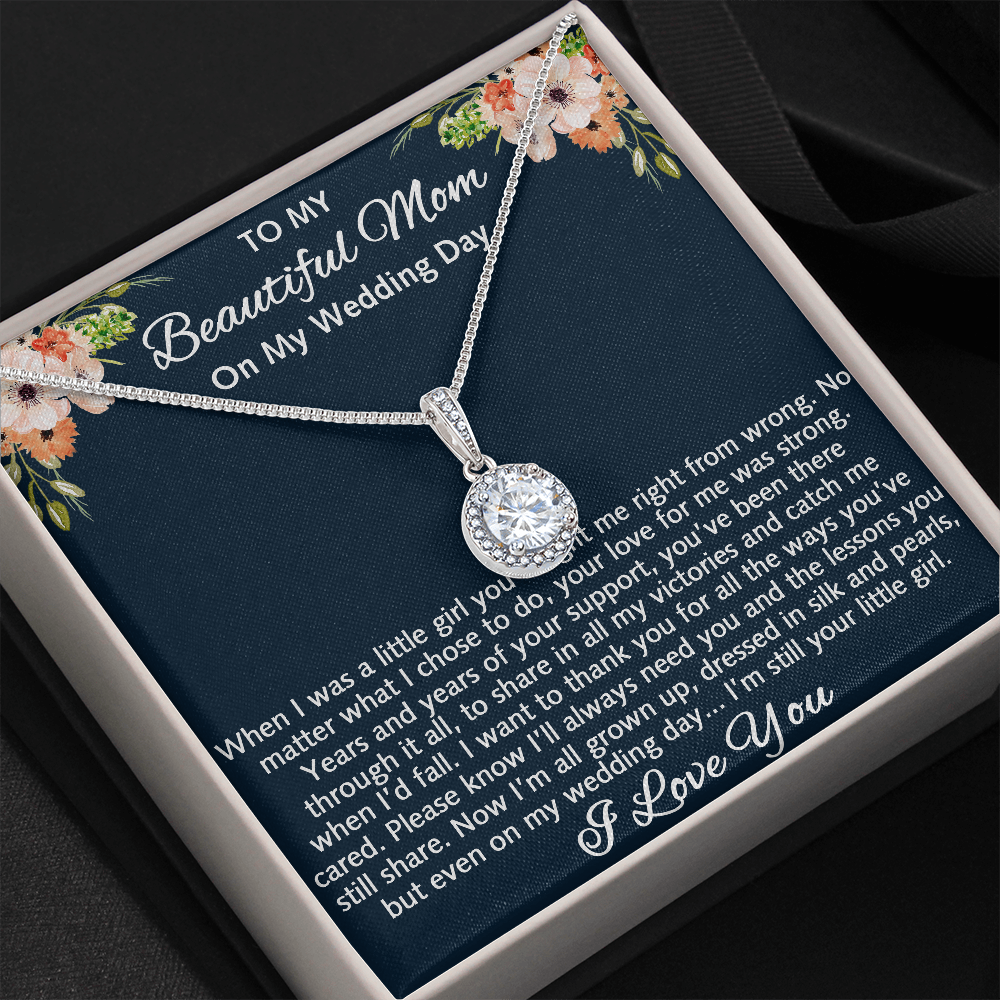 To My Beautiful Mom Eternal Hope Necklace, Mother Of The Bride Gift From Daughter, Bride