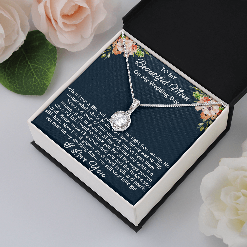 To My Beautiful Mom Eternal Hope Necklace, Mother Of The Bride Gift From Daughter, Bride
