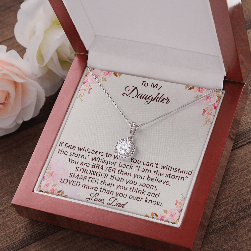To My Amazing Daugter Gift - Eternal Hope Beauty Necklace with Inspirational Message Card for Valentin's Day, Upcoming Birthday, Wedding Anniversary