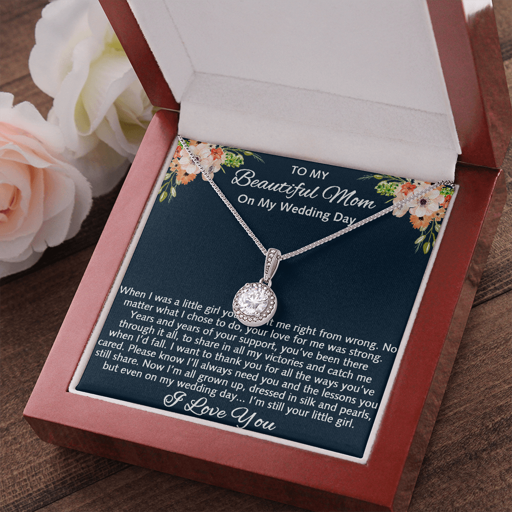 To My Beautiful Mom Eternal Hope Necklace, Mother Of The Bride Gift From Daughter, Bride