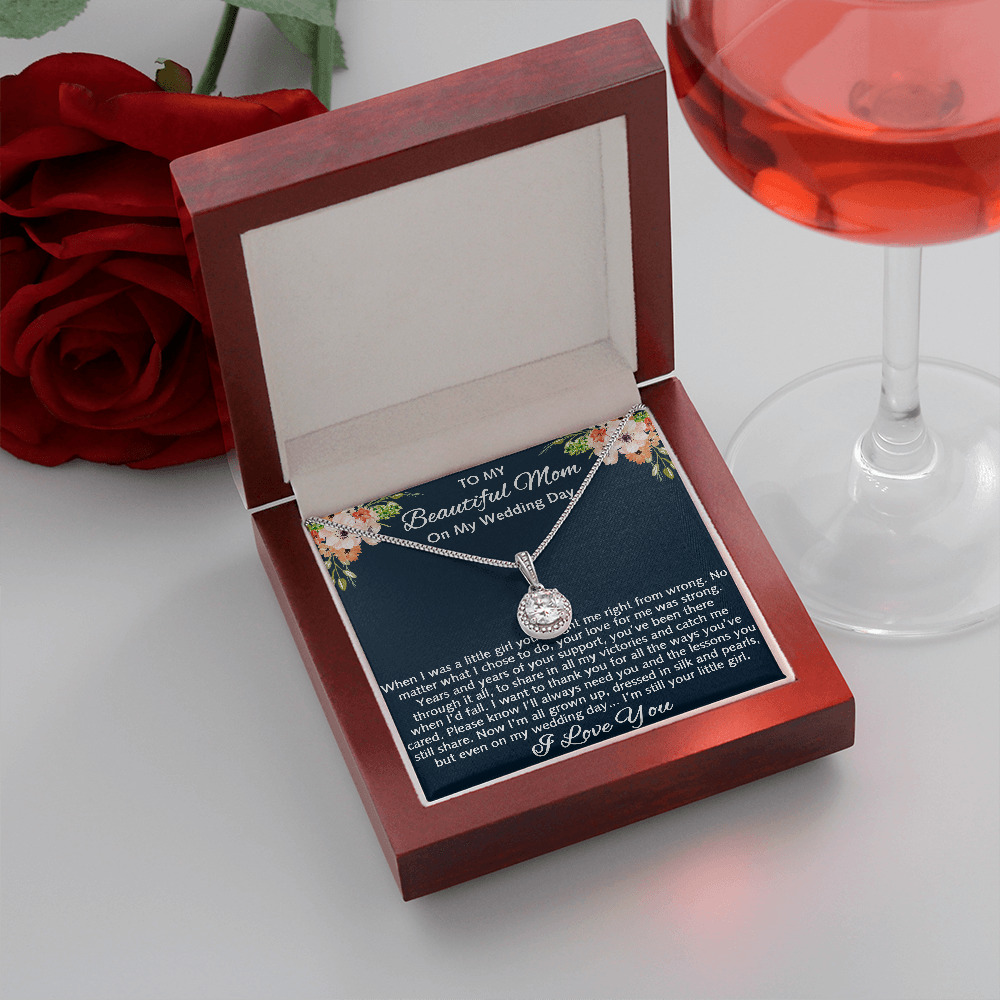 To My Beautiful Mom Eternal Hope Necklace, Mother Of The Bride Gift From Daughter, Bride